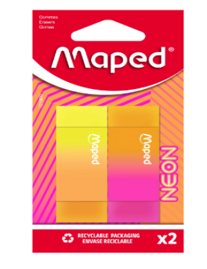 Maped Neon Erasers 2pk